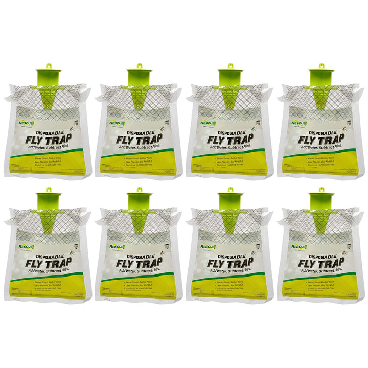 RESCUE! Outdoor Disposable Hanging Fly Trap - 8 Traps