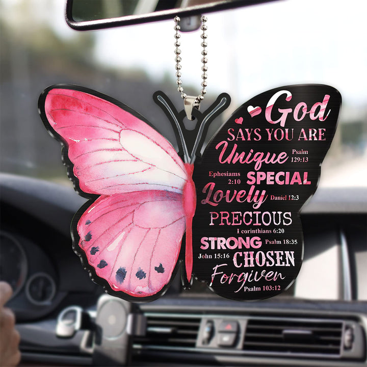 Talataca Jesus God Say You are Christian Pink Butterfly