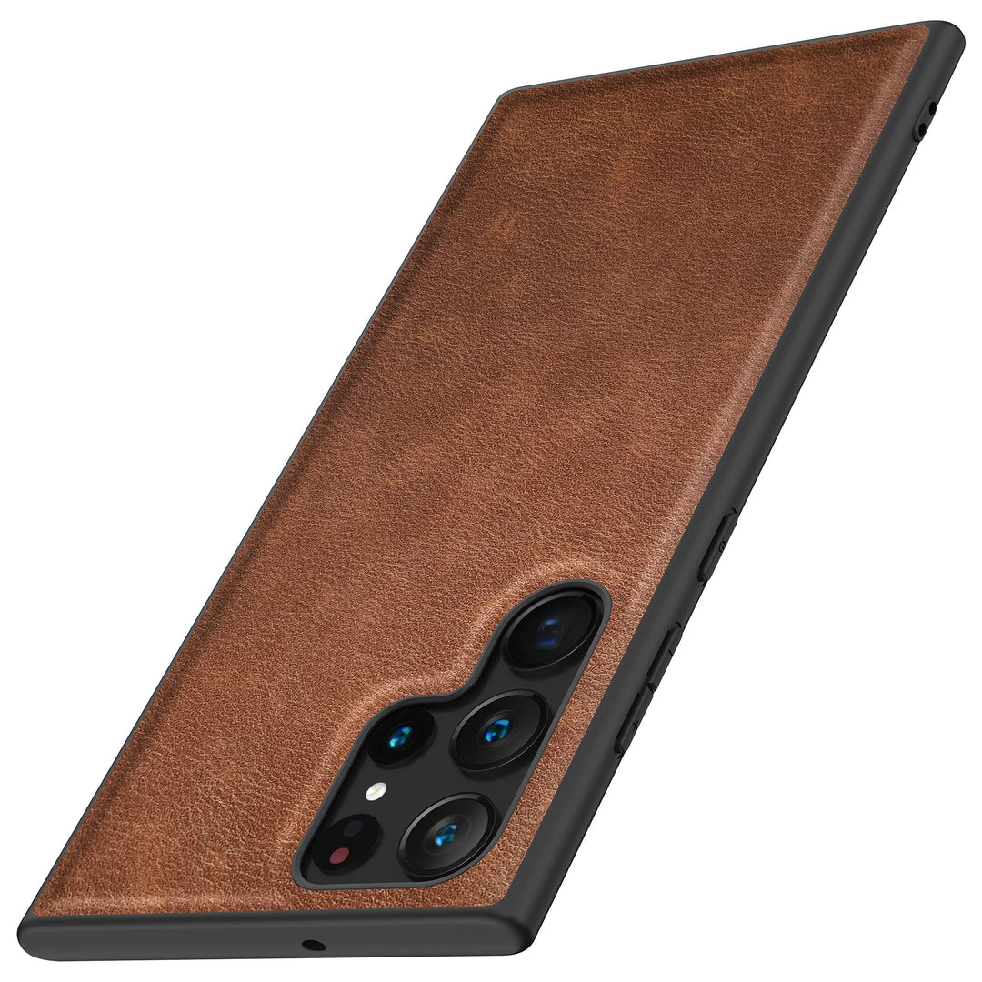 Case for Samsung Galaxy S22 Ultra, Premium Leather Slim Stylish Soft Grip Shockproof Anti-Scratch Protection Cover Cases for Samsung Galaxy S22 Ultra(6.8 2022 (Dark Brown)