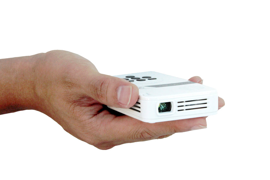KP-101-01 AAXA LED Pico Micro Video Projector - Pocket Size Portable Mobile Mini Projector with mini-HDMI, built-in Media Player & Speakers, 3.5mm Aux Out, Micro SD/USB readers and 80 Min Lithium-Ion Battery