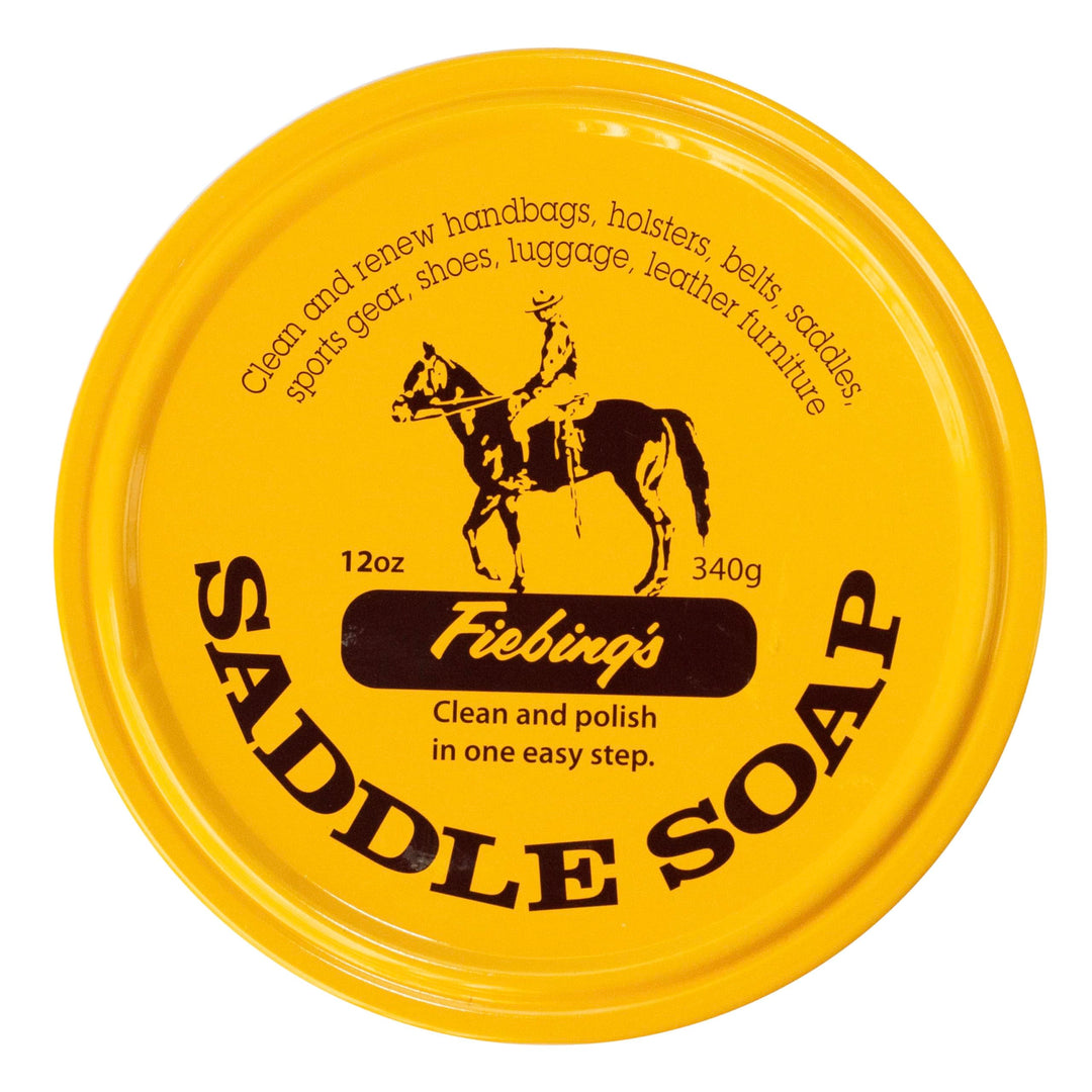 Fiebing&#39;s Yellow Saddle Soap for Leather (12 oz Tin) - Leather Cleaner &amp; Conditioner to Soften, Protect &amp; Restore Leathercraft - Leather Soap for Car Seat, Couch, Shoe, Purse, Boot, Bag, &amp; Saddles