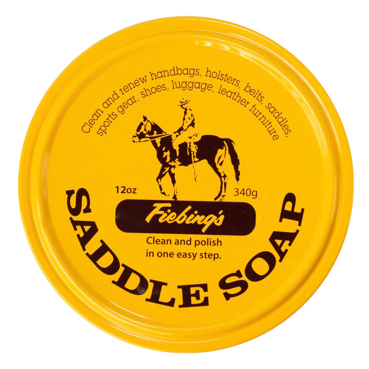 Fiebing&#39;s Yellow Saddle Soap for Leather (12 oz Tin) - Leather Cleaner &amp; Conditioner to Soften, Protect &amp; Restore Leathercraft - Leather Soap for Car Seat, Couch, Shoe, Purse, Boot, Bag, &amp; Saddles