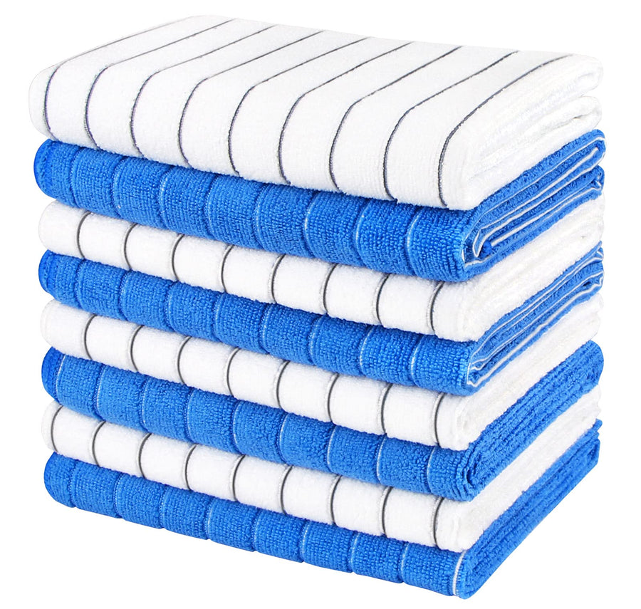 Dish Cloth Blue-White 8pk 66 * 45