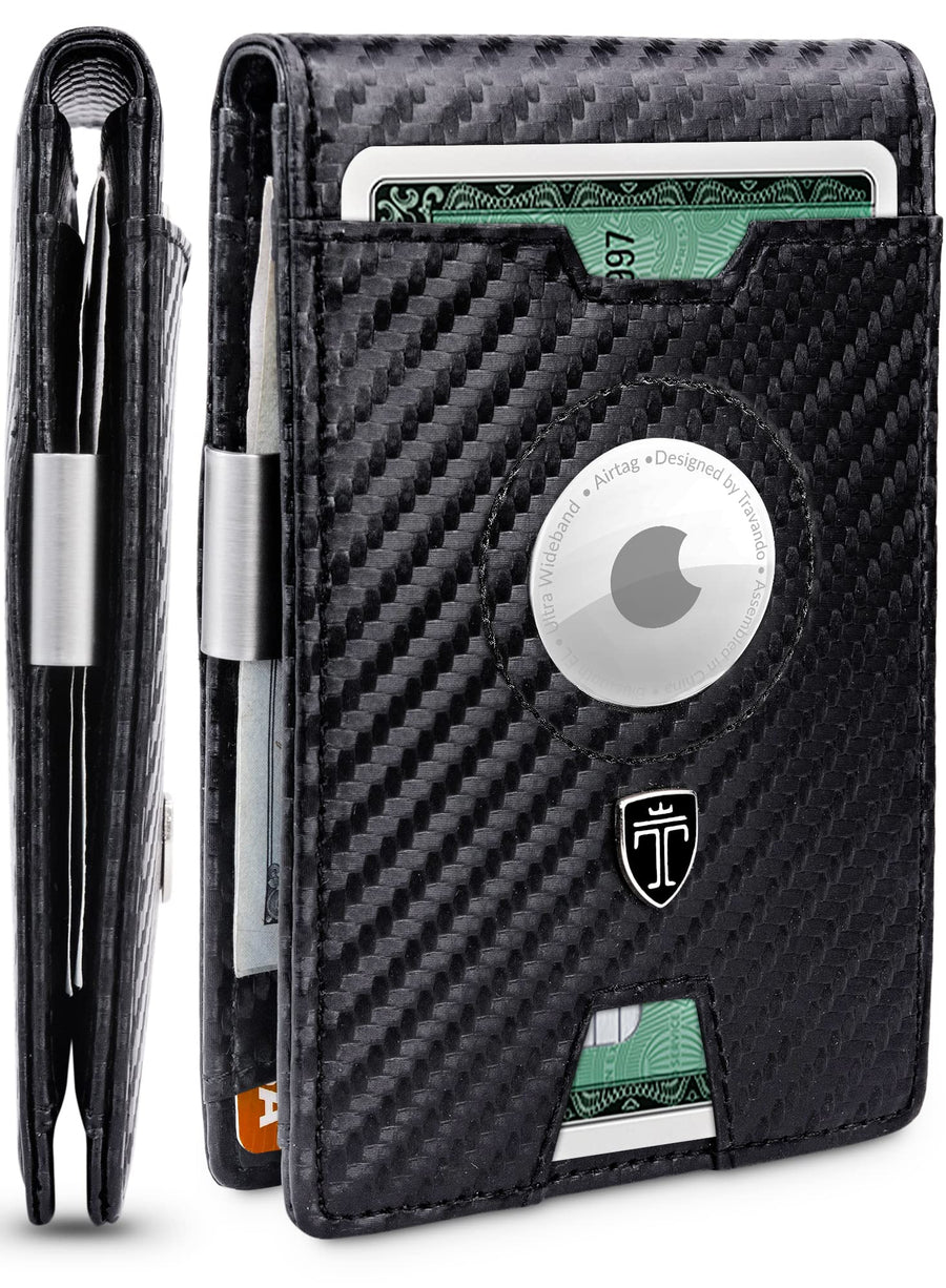 AirTag* Wallet Mens Wallet with Money Clip Air Tag Wallet Card Holder RFID Blocking Bifold Gifts for Men