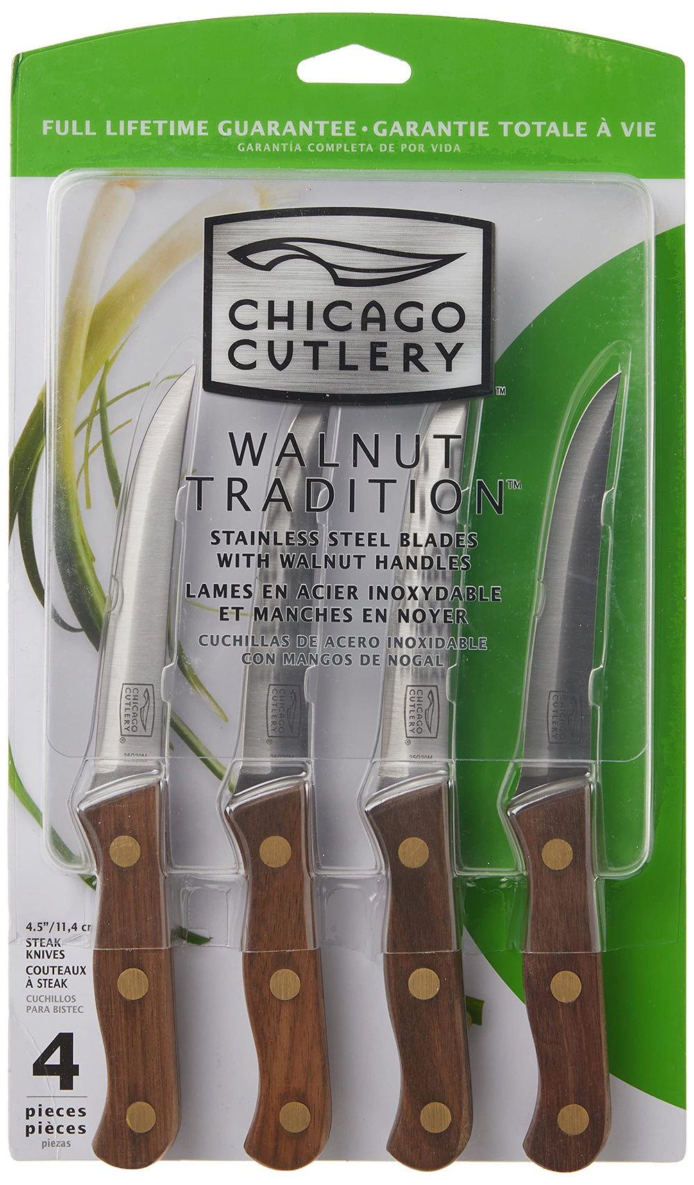 #B144/1104670 4-Piece Walnut Tradition Steak Knife Set