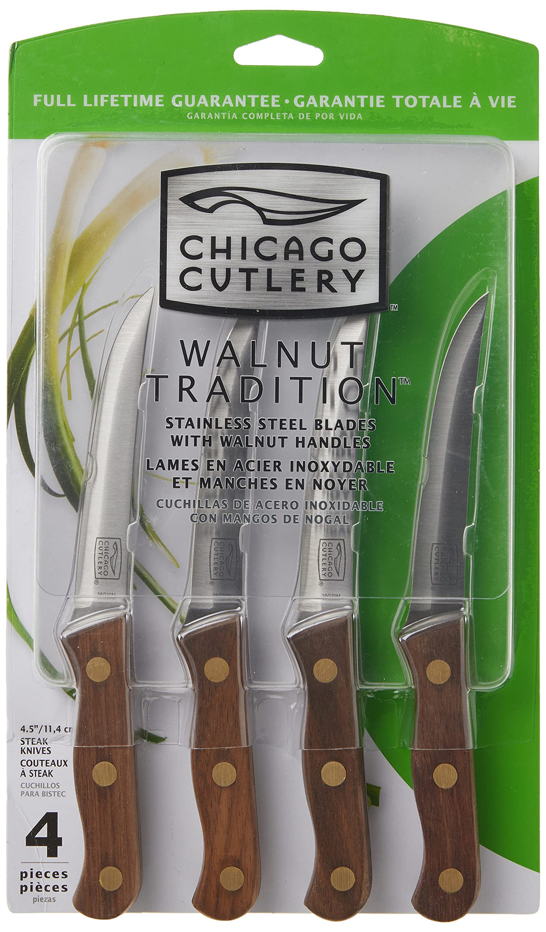 #B144/1104670 4-Piece Walnut Tradition Steak Knife Set