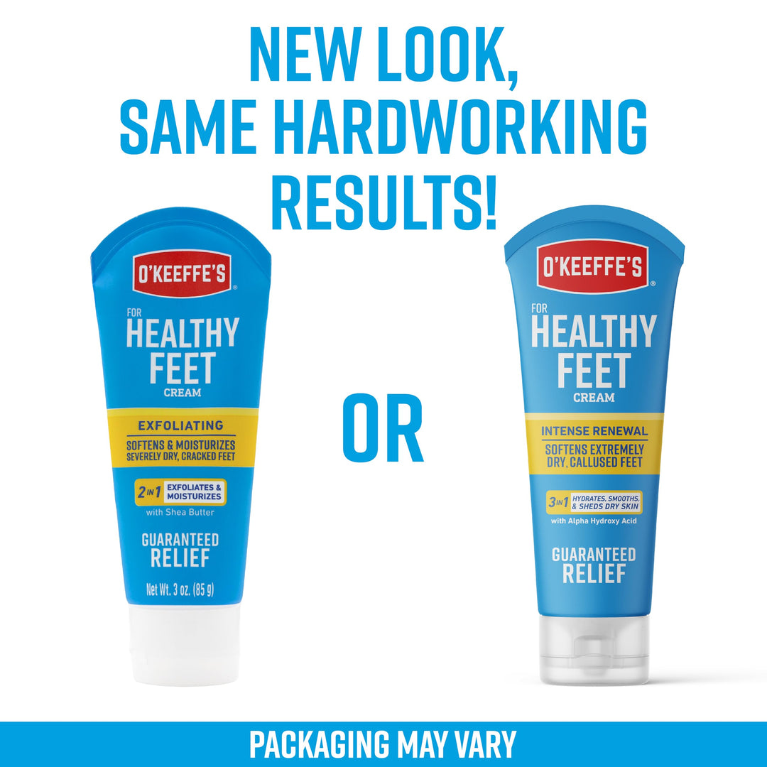 O&#39;Keeffe&#39;s Healthy Feet Intense Renewal Cream with Alpha Hydroxy Acid; Softens and Exfoliates Extremely Dry; Callused Feet; 3oz Tube (Pack of 1)