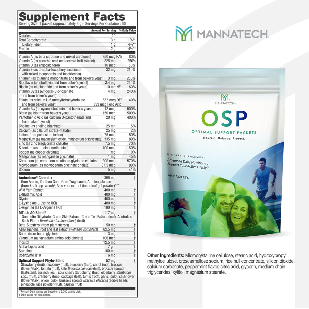 More Than Just a Multivitamin, Optimal Support Packets Amazing Self-Care Benefits of OSP Daily Vitamins, w/Ashwagandha Capsules, Immune Support and Antioxidant Supplement - 60 Packets