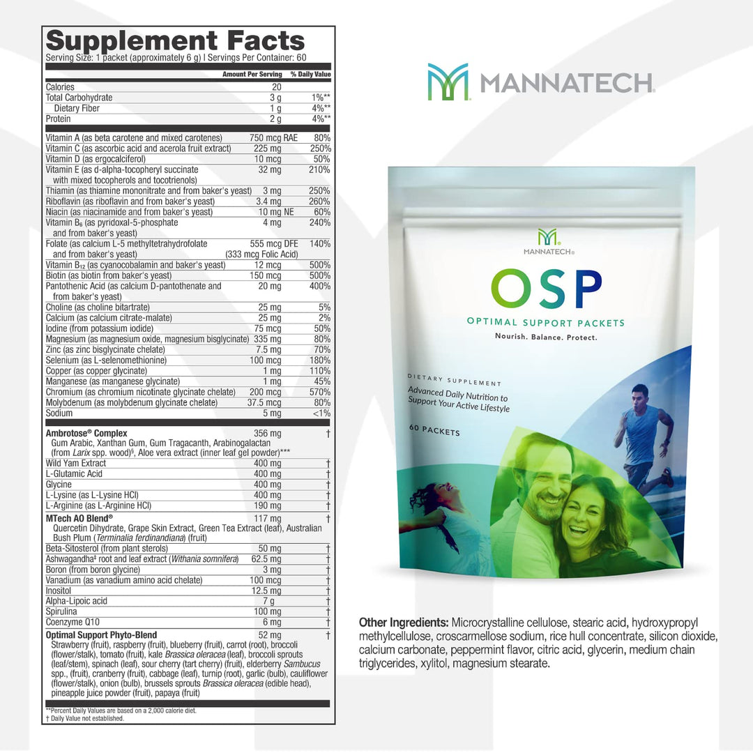 More Than Just a Multivitamin, Optimal Support Packets Amazing Self-Care Benefits of OSP Daily Vitamins, w/Ashwagandha Capsules, Immune Support and Antioxidant Supplement - 60 Packets