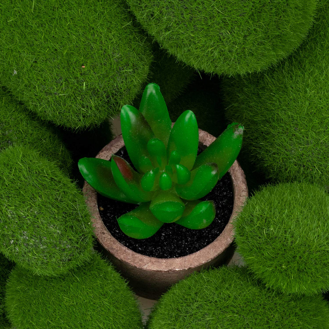 50 Pcs 5 Size Artificial Moss Rocks Decorative Faux Green Moss Covered Stones Fake Moss Balls for Garden Decor DIY Floral Arrangements Plant Poted Decoration