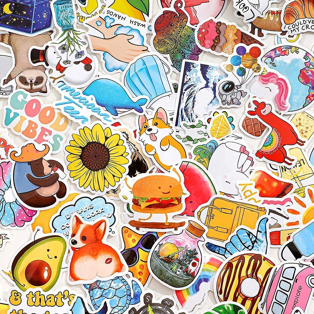 ANERZA Stickers for Water Bottles, 100 PCS Cute Reusabl