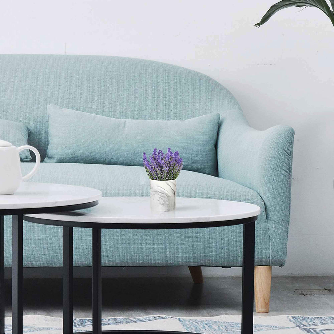 Artificial Flower Potted Lavender Purple Fake Flowers Faux Lavenders in Pots for Home Decor Party Wedding Garden Office Patio Decoration