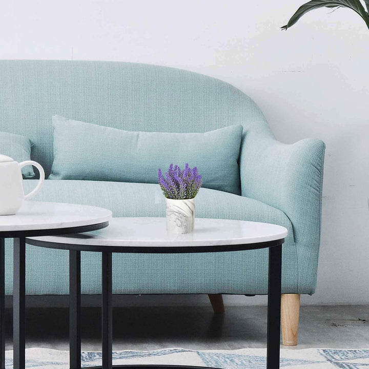 Artificial Flower Potted Lavender Purple Fake Flowers Faux Lavenders in Pots for Home Decor Party Wedding Garden Office Patio Decoration