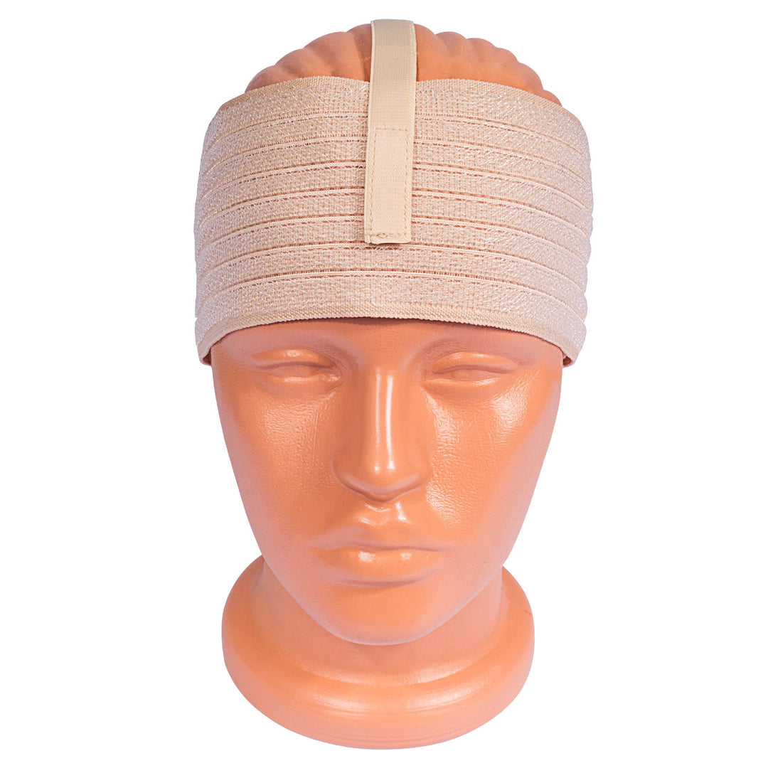 Post Surgical Chin Strap Bandage for Women - Neck and Chin Compression Garment Wrap - Face Slimmer, Jowl Tightening, Chin Lifting (Beige)