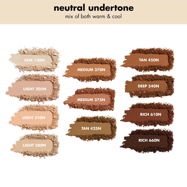 Camo Powder Foundation, Lightweight, Primer-Infused Buildable &amp; Long-Lasting Medium-to-Full Coverage Foundation, Light 210 N