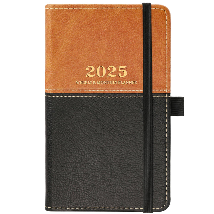 2025 Pocket Calendar - 2025 Pocket Planner from Jan. 2025 to Dec. 2025, Small Pocket Planner for Purse with Elastic Closure, Inner Pocket