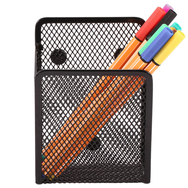Magnetic Pencil Holder,Mesh Stainless Steel Pen Basket, Metal Writing Utensil Storage Organizer for Whiteboard,Blackboard,Kitchen, Locker, Home, or Office