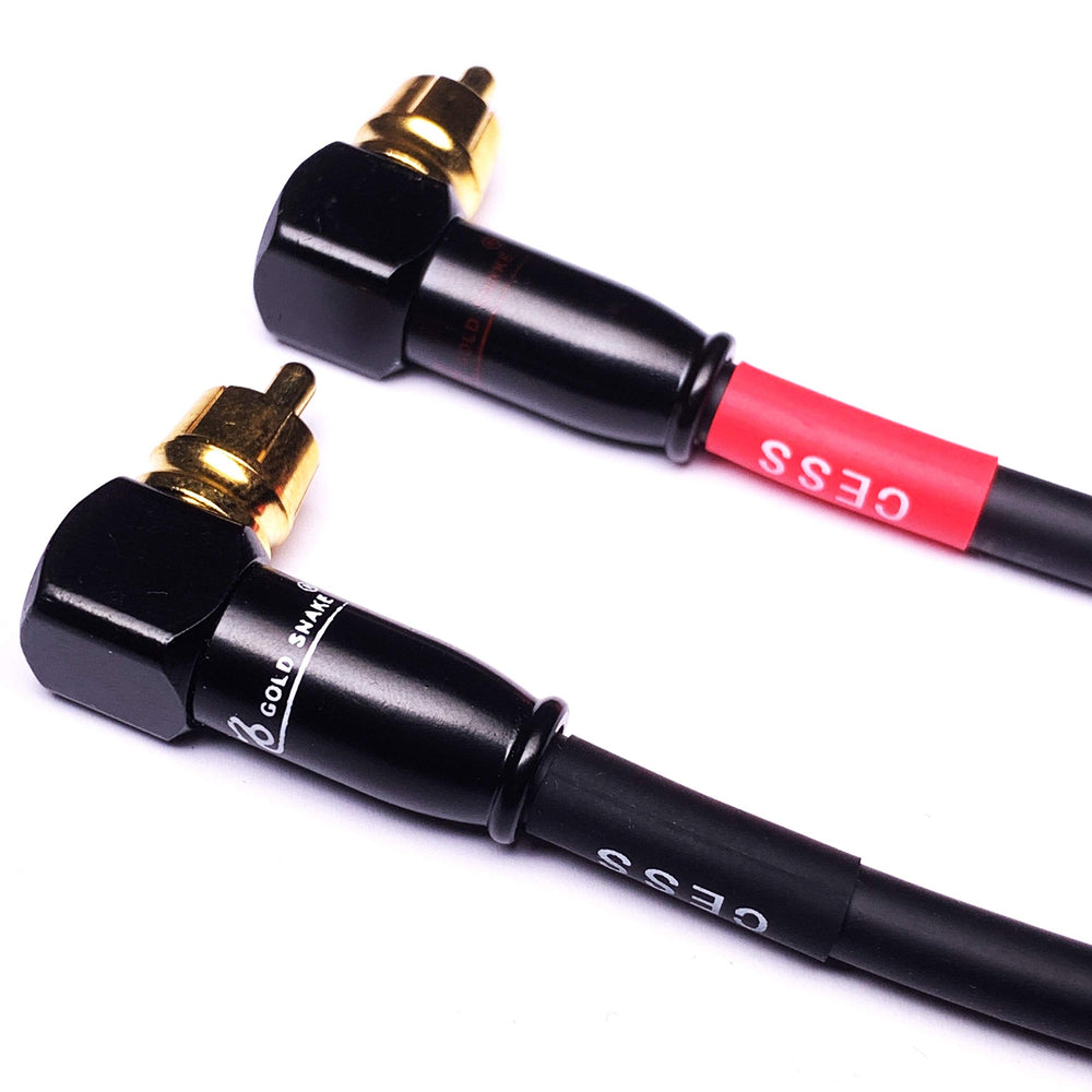 CESS-137-6i Right Angle RCA to RCA Preamp Jumpers Male 