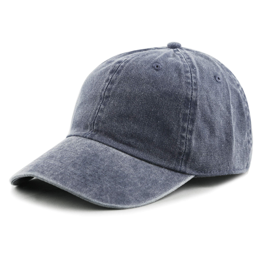 100% Cotton Pigment Dyed Low Profile Dad Hat Six Panel Cap (1. Black)
