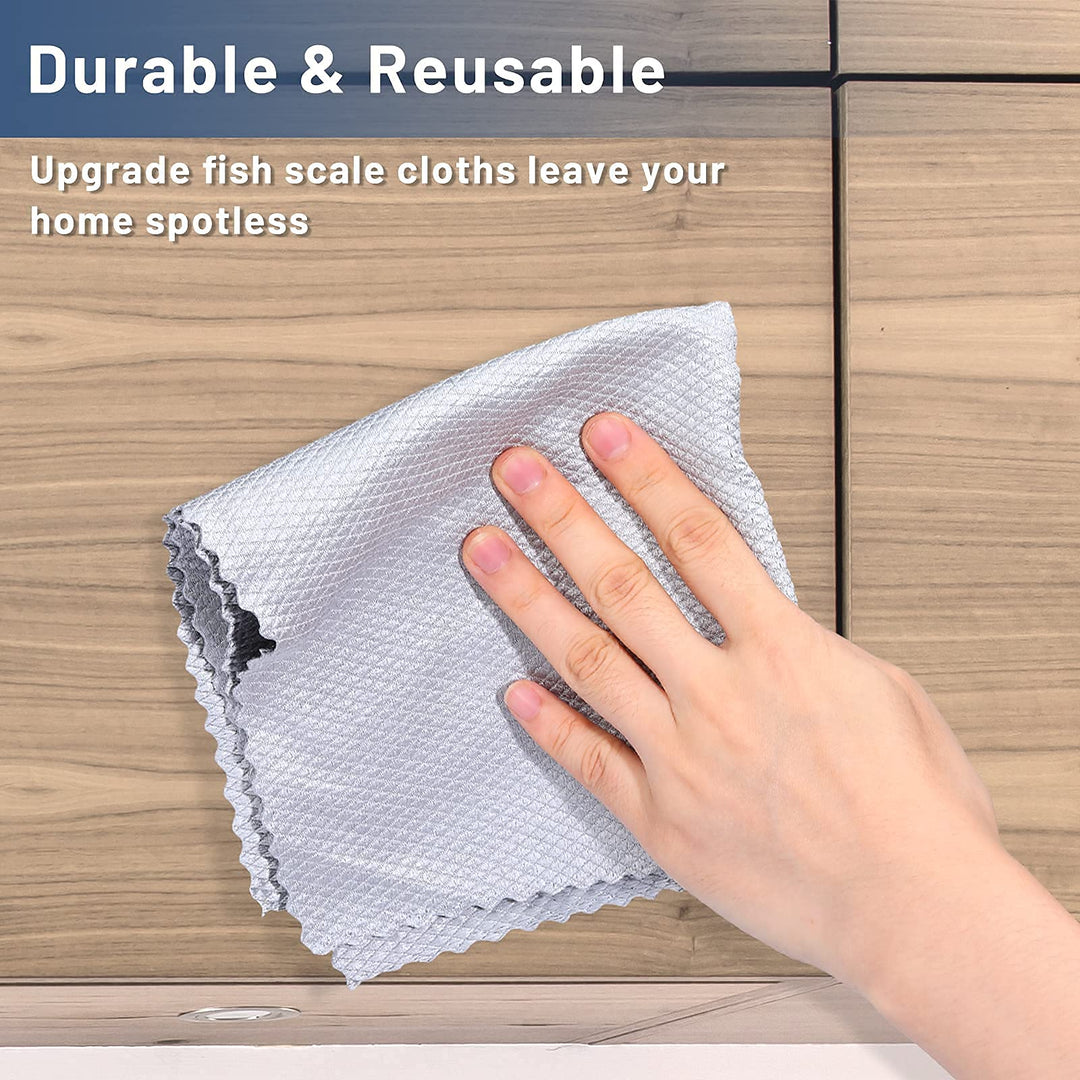 8 Pack Fish Scale Streak Free Miracle Cleaning Cloth, M