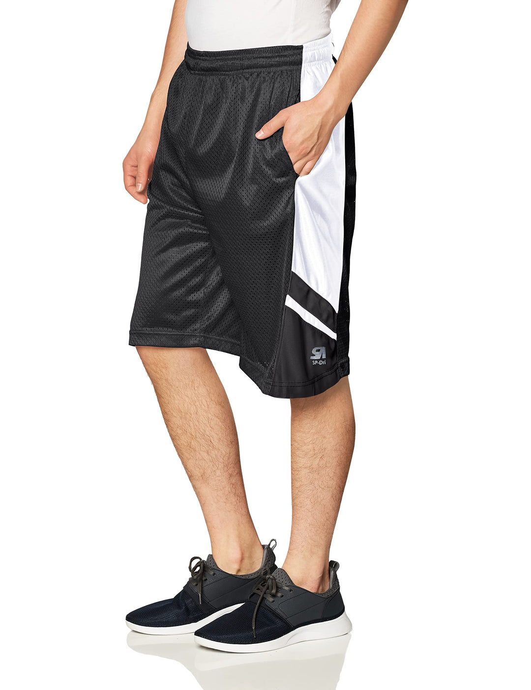 Men&#39;s Athletic Gym Mesh Shorts with Pockets, Lightweight, Quick Dry, Breathable, Black, Large