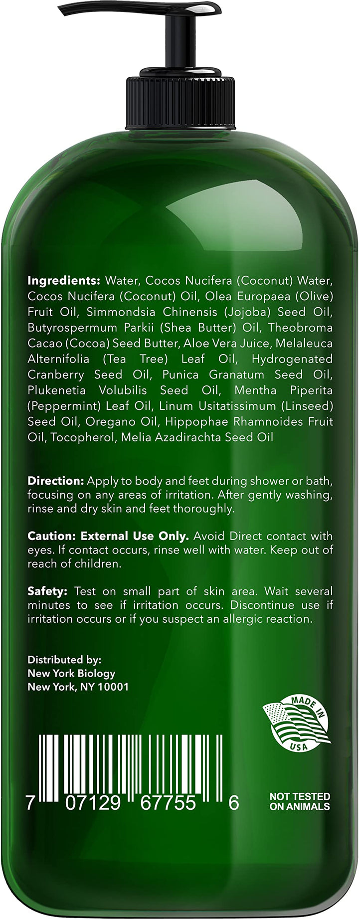 Tea Tree Oil Body Wash - HUGE 16 OZ - 100% Pure &amp; Natural - Extra Strength Professional Grade - Helps Soothe Toenail Fungus