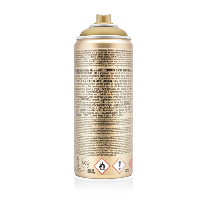 Montana 400 ml Color, Gold Matte Spray Paint, 13.5 Fl Oz (Pack of 1)