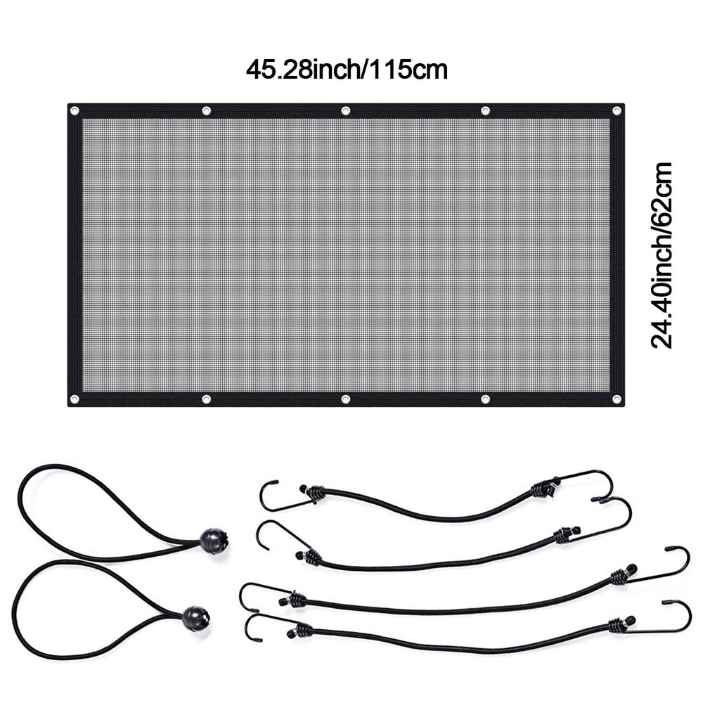 Dog Car Barrier, Adjustable Dog Net for Car Between Seats, Pet Net Barrier Front Seat, SUV Car Mesh Barrier Back Seat with Flexible Bungee Cords and Hooks, Universal Fit Sturdy Mesh Front Seat Barrier