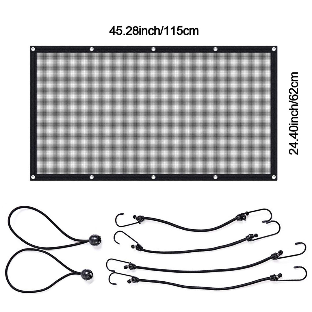 Dog Car Barrier, Adjustable Dog Net for Car Between Seats, Pet Net Barrier Front Seat, SUV Car Mesh Barrier Back Seat with Flexible Bungee Cords and Hooks, Universal Fit Sturdy Mesh Front Seat Barrier