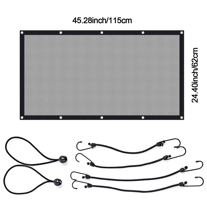 Dog Car Barrier, Adjustable Dog Net for Car Between Seats, Pet Net Barrier Front Seat, SUV Car Mesh Barrier Back Seat with Flexible Bungee Cords and Hooks, Universal Fit Sturdy Mesh Front Seat Barrier