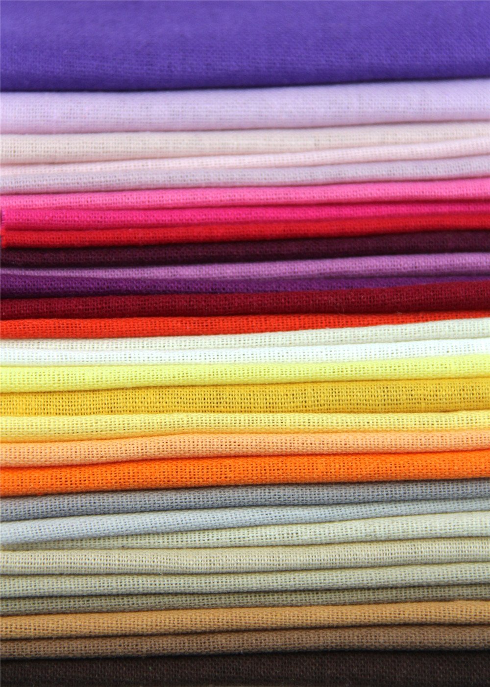 50 Different Color Pieces Linen Fabric Solid Color Bundle Patchwork Squares Of 1010cm
