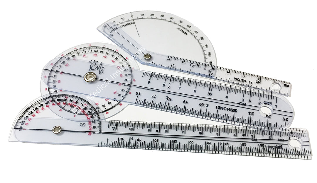 EMI Pocket 3 Piece Goniometer Set: Finger Goniometer, 6 Goniometer, 180 Degree 6 Goniometer EGM-430
