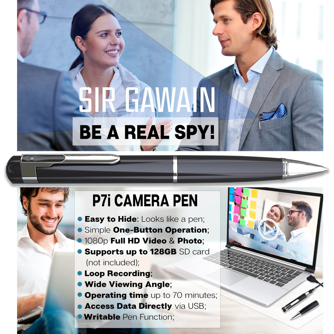 SIRGAWAIN Hidden Spy Camera Pen 1080p | Nanny Camera Sp