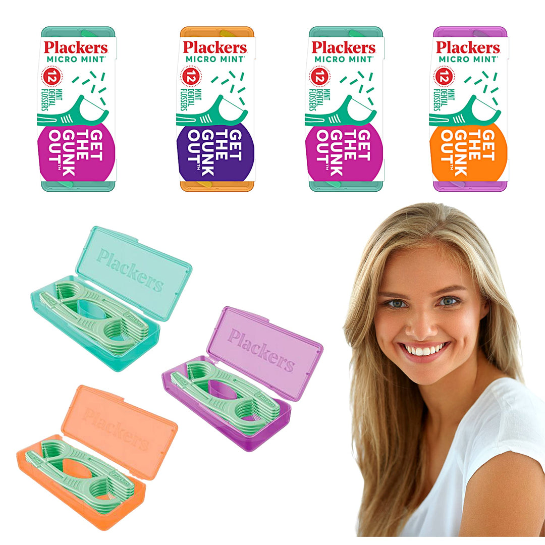 Micro Flosser with Travel Case, Mint, 4-Packs 12 Count 