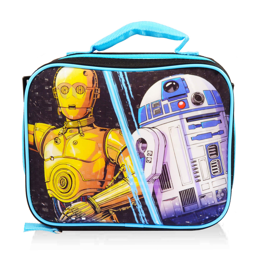 Star Wars Backpack with Lunchbox Set for Boys Kids ~ 3 Pc Bundle with Deluxe 16 Classic Star Wars Backpack, Insulated Lunch Bag, And Stickers (Star Wars School Supplies)