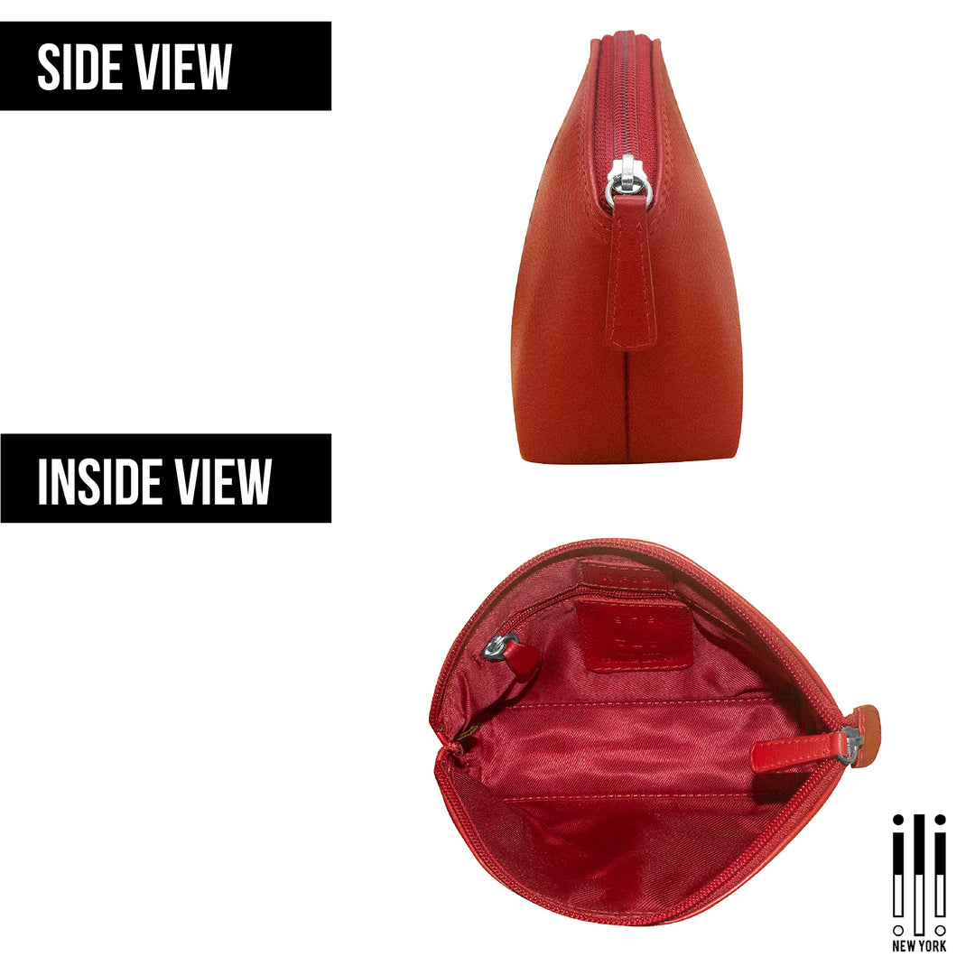 Leather Cosmetic Make-up Case (Red)