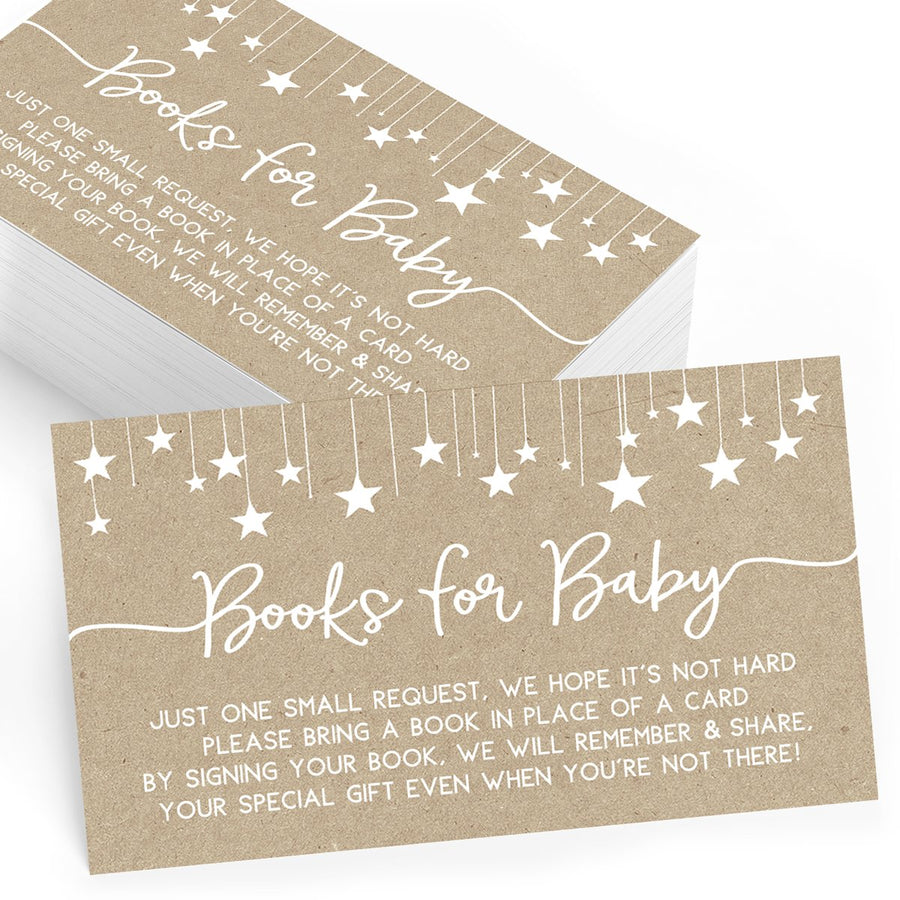Bring a Book Insert Cards for Baby Shower | Set of 25 | Books for Baby Insert Card | Baby Shower Games, Activities, and Ideas