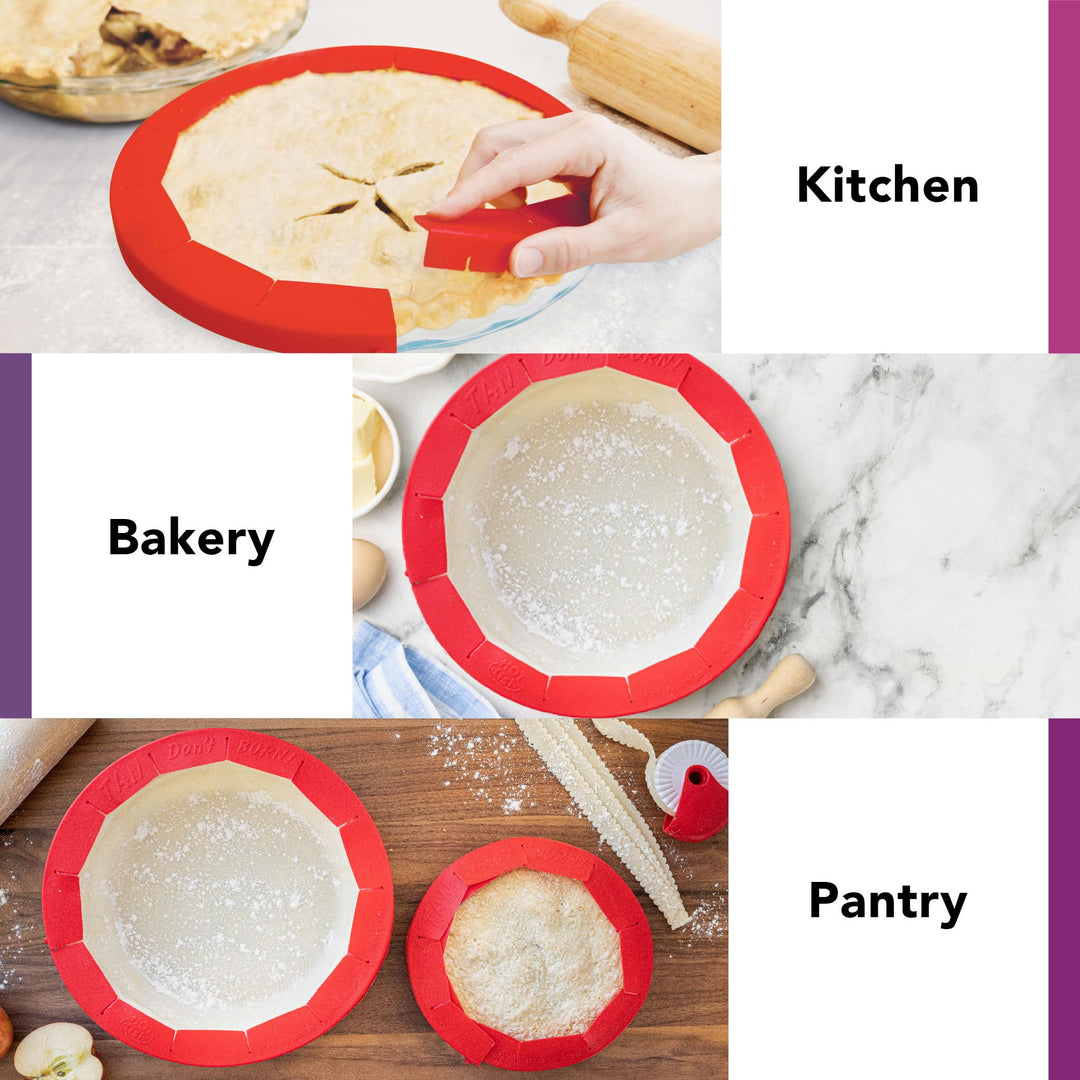 Baking Pie Crust Shield Protector Cover for Edges of Pie - 8-inch to 11.5-inch Adjustable Silicone Baking Accessory for Making the Perfect Pie | Set of 1