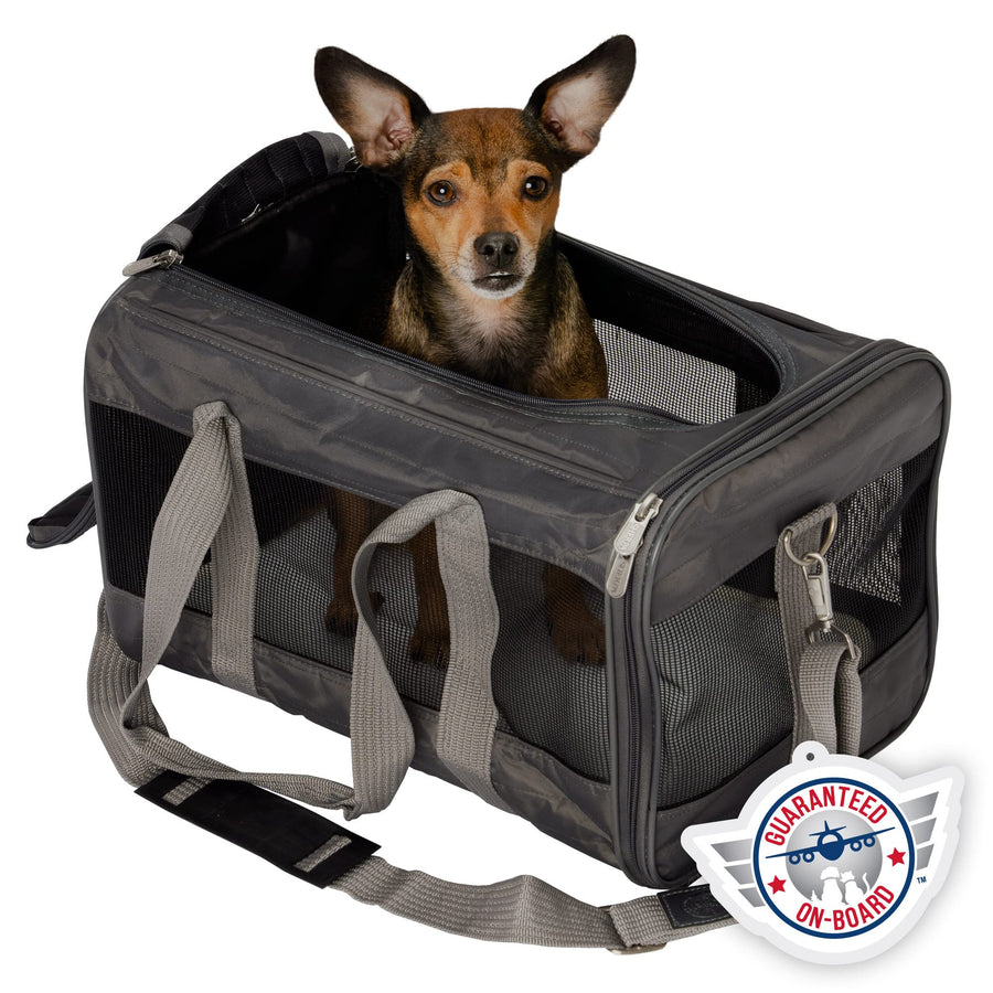 Original Deluxe Travel Pet Carrier, Airline Approved & Guaranteed On Board - Charcoal Gray, Medium