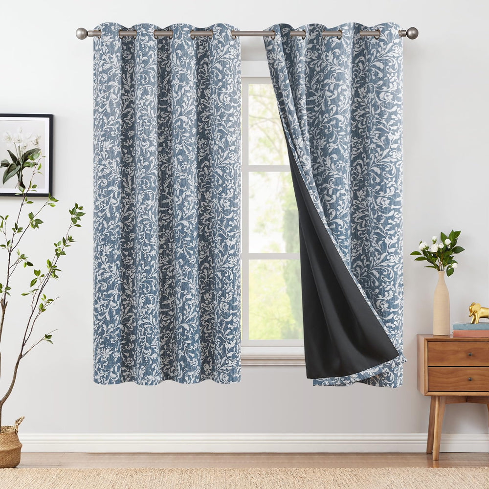 jinchan 80% Blackout Curtains for Bedroom, Geometric Pa
