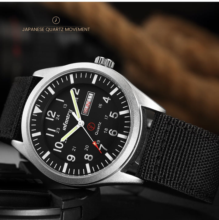 Mens Analog Military Watches for Men Waterproof Tactical Wrist Watch Casual 24 Hour Outdoor Work Date Day Wristwatch Black Nylon Band