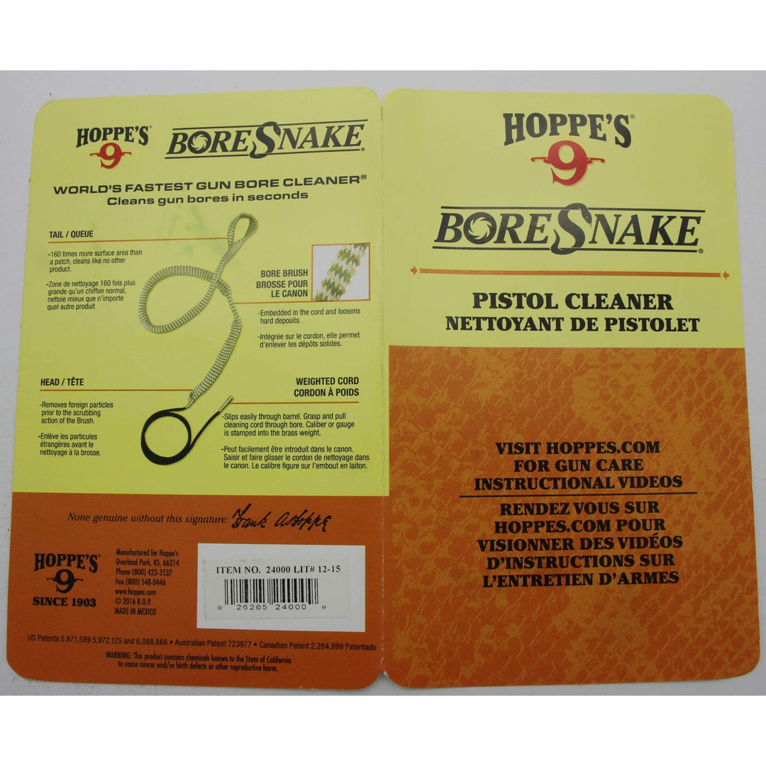 Hoppe&#39;s Boresnake .22 Caliber Pistol and Revolv