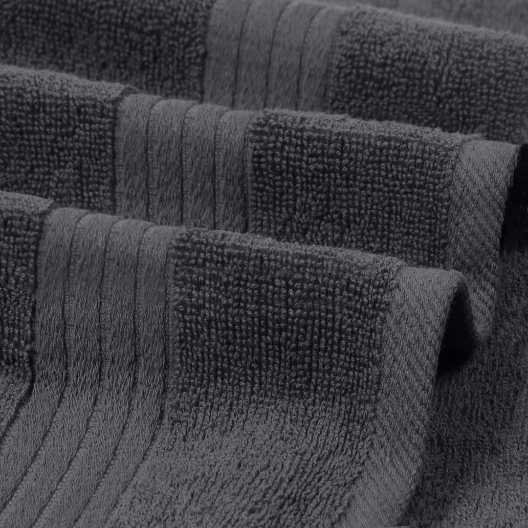 6 Piece Premium Hand Towels Set, (16 x 28 inches) 100% Ring Spun Cotton, Lightweight and Highly Absorbent Towels for Bathroom, Travel, Camp, Hotel, and Spa (Grey)