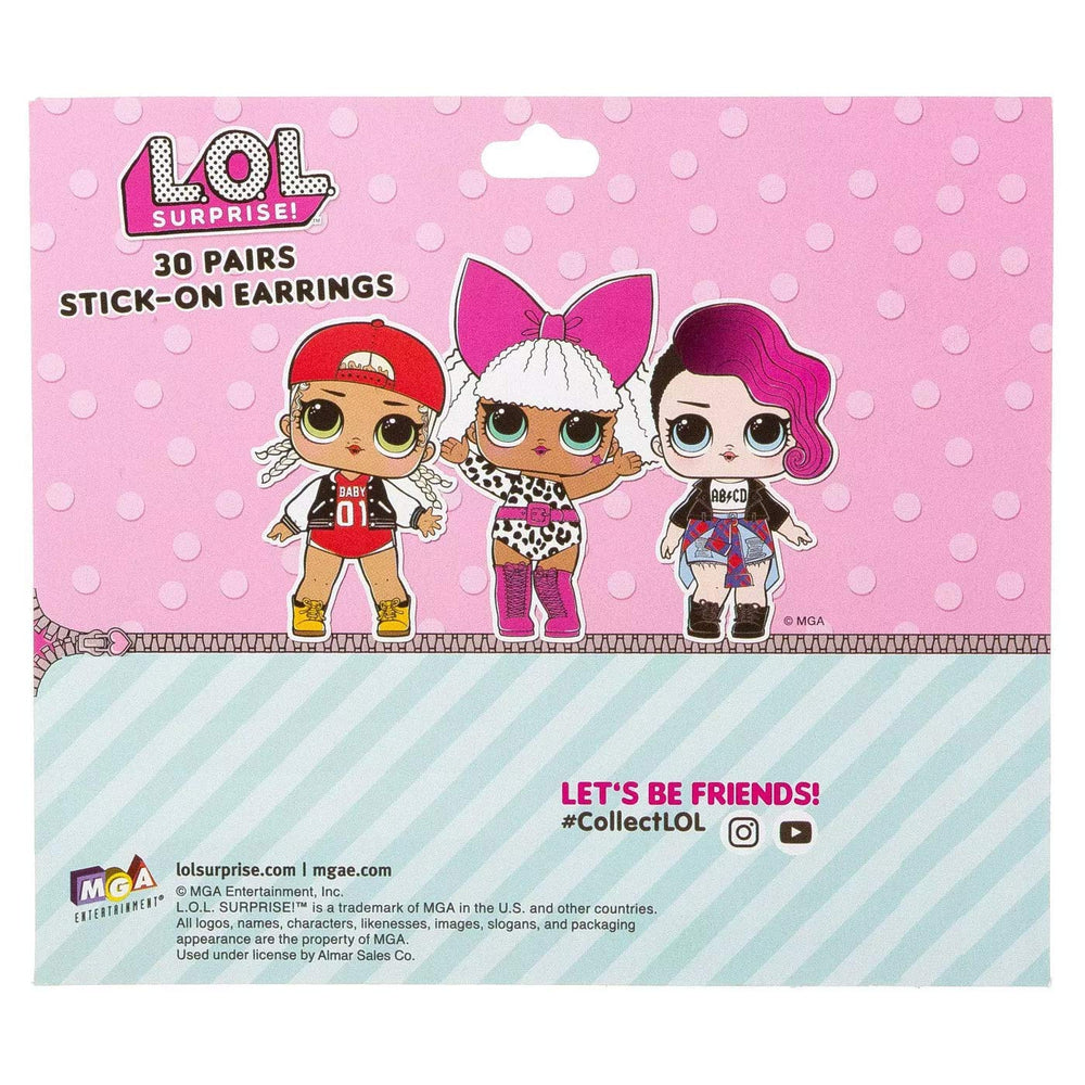 LOL Dolls Sticker Earrings (24 Pair) Earrings Stickers, Birthdays, Party Favor