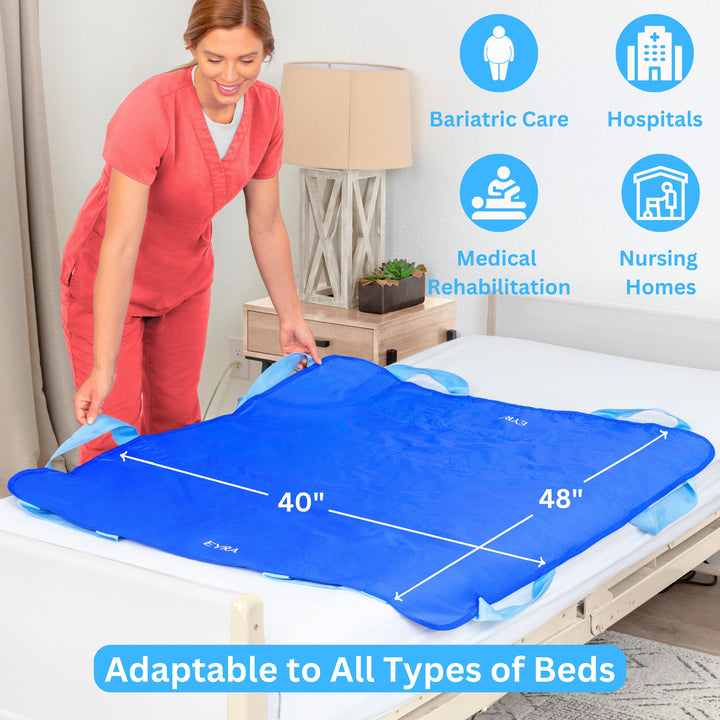Positioning Bed Pads for Elderly - 48 x 40” Draw Sheets for Hospital Bed, Reusable &amp; Washable Bed Positioning Pads, Draw Sheets with Handles, Medical Supplies for Elderly &amp; Bed Ridden Patients