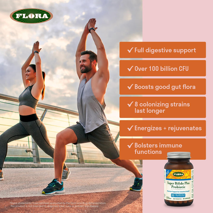 Flora Super Bifido Plus 102 Billion CFU, Raw Probiotics