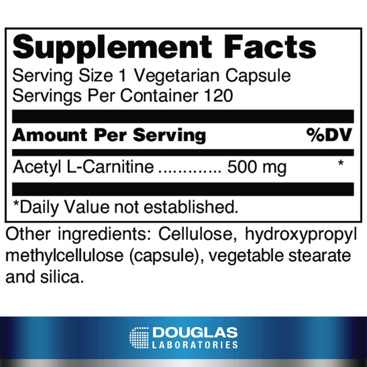 Acetyl L-Carnitine 500 mg | Supports Brain and Nerve Function During The Normal Aging Process* | 120 Capsules