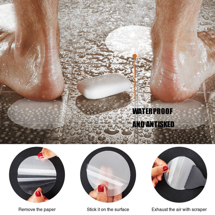 Original Non-Slip Bathtub Stickers, 24 PCS Safety Bathroom Tubs Showers Treads Adhesive Decals Scraper