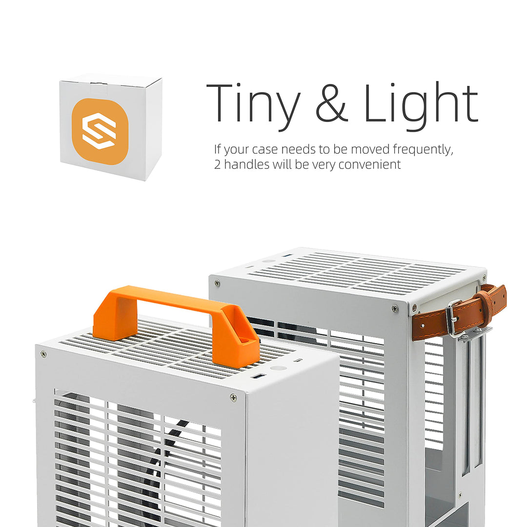 ITX Mini Case - K39 (Steel) / Includes Two Handles/Comes with 2 Standard Ventilated Side Panels and 1 Extra Acrylic Ventilated Side Panel / 5.1L Ultra-Small SFF Case