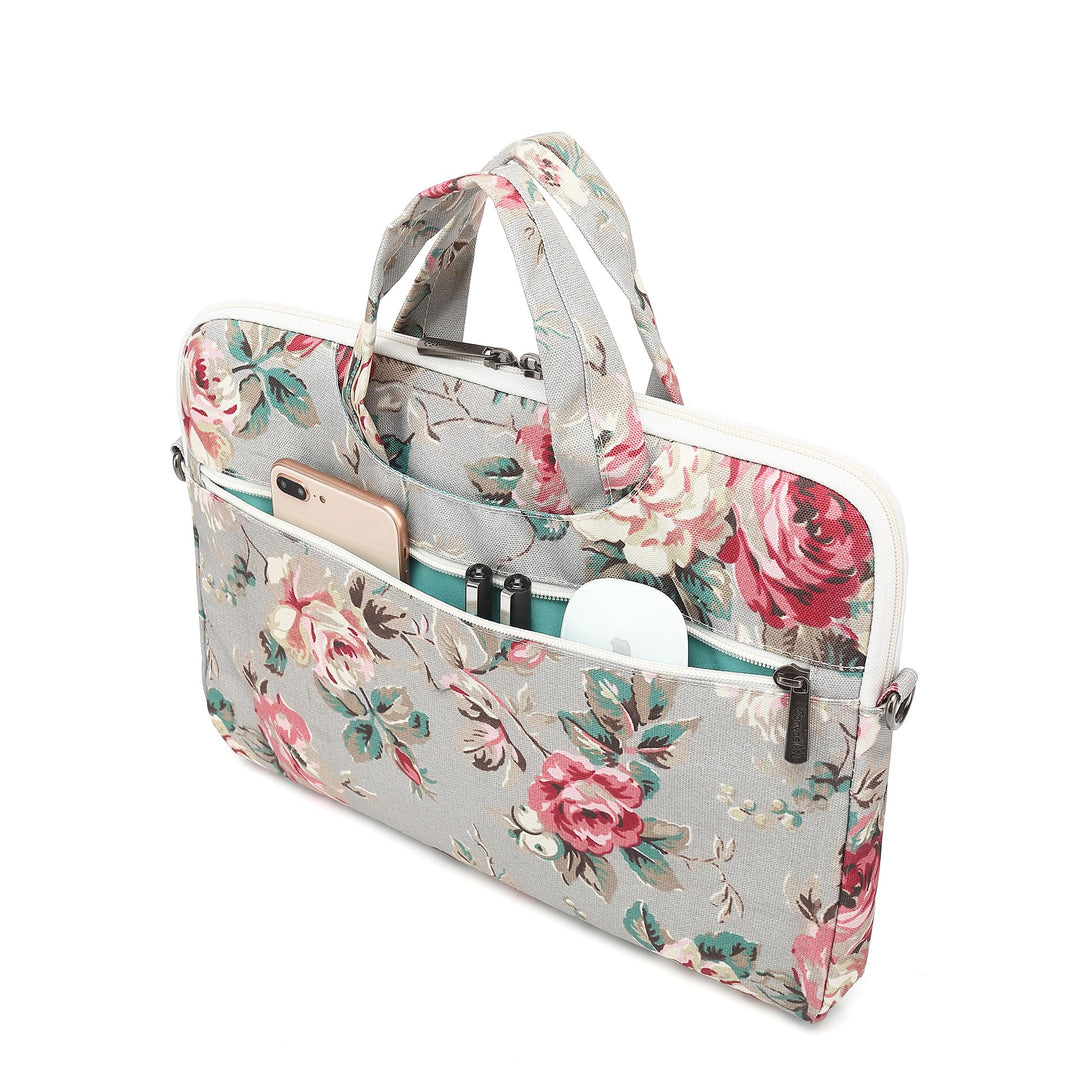 Rose Pattern Water Resistant Laptop Shoulder Messenger Bag for MacBook Pro 16 inch,15.6 inch and 15 inch-16 inch Laptop